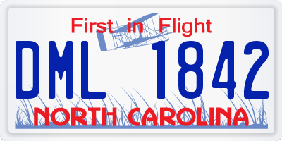 NC license plate DML1842