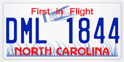 NC license plate DML1844