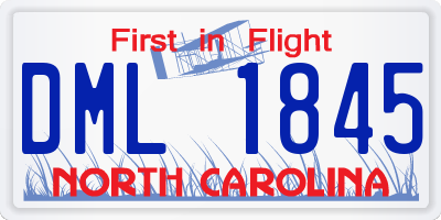 NC license plate DML1845