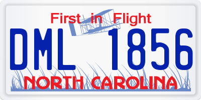 NC license plate DML1856