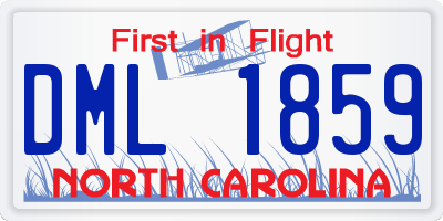 NC license plate DML1859