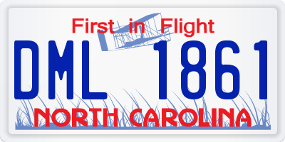 NC license plate DML1861
