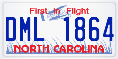 NC license plate DML1864