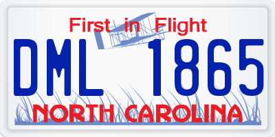 NC license plate DML1865