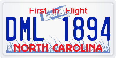 NC license plate DML1894