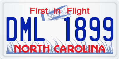 NC license plate DML1899