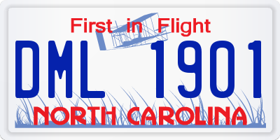 NC license plate DML1901