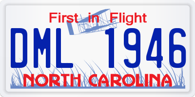NC license plate DML1946