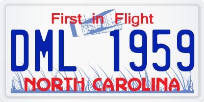 NC license plate DML1959