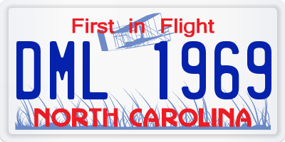 NC license plate DML1969