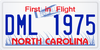 NC license plate DML1975
