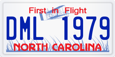 NC license plate DML1979