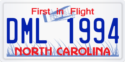 NC license plate DML1994