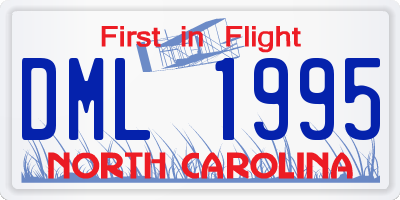 NC license plate DML1995