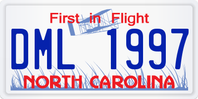 NC license plate DML1997