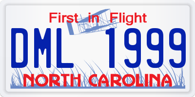 NC license plate DML1999