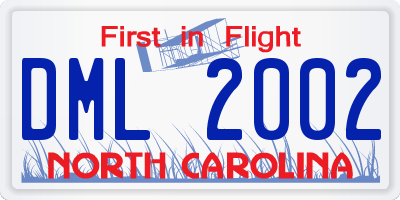NC license plate DML2002