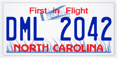 NC license plate DML2042