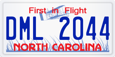 NC license plate DML2044