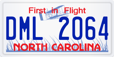 NC license plate DML2064