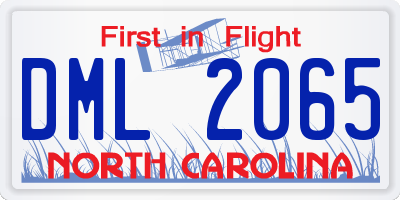 NC license plate DML2065