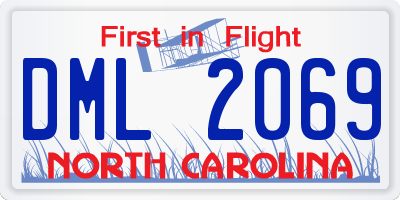 NC license plate DML2069