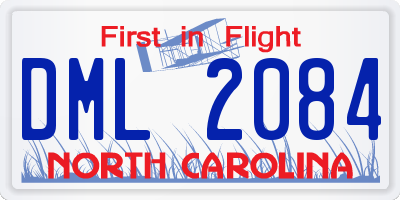 NC license plate DML2084