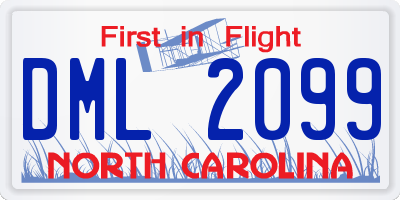 NC license plate DML2099
