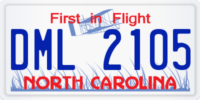 NC license plate DML2105