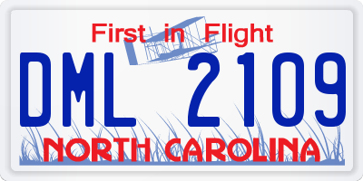 NC license plate DML2109