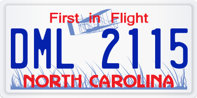 NC license plate DML2115
