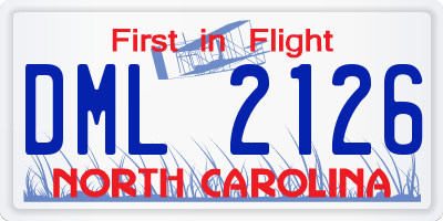 NC license plate DML2126