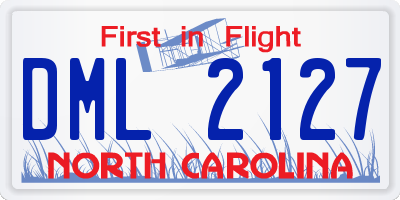 NC license plate DML2127