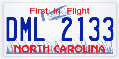 NC license plate DML2133