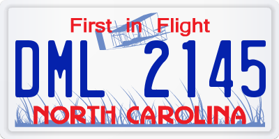 NC license plate DML2145
