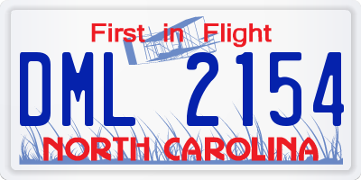 NC license plate DML2154