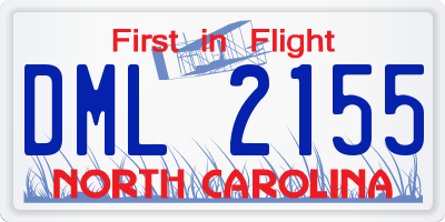 NC license plate DML2155