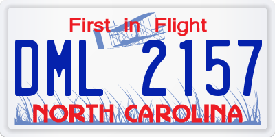 NC license plate DML2157