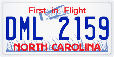 NC license plate DML2159