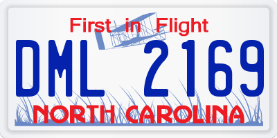 NC license plate DML2169