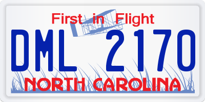 NC license plate DML2170