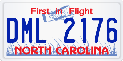 NC license plate DML2176