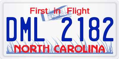 NC license plate DML2182