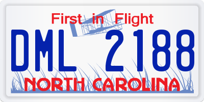 NC license plate DML2188