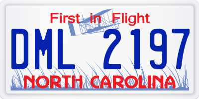 NC license plate DML2197