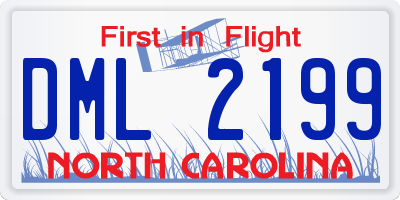 NC license plate DML2199