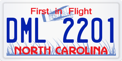 NC license plate DML2201