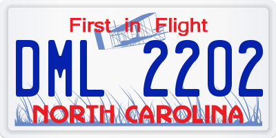 NC license plate DML2202