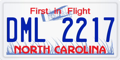 NC license plate DML2217