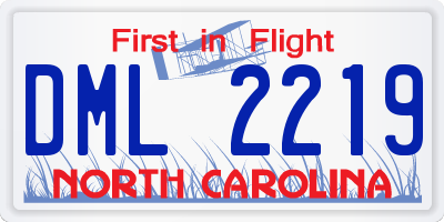 NC license plate DML2219